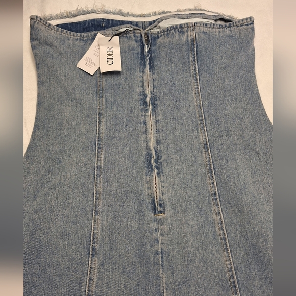 Cider Strapless Denim Dress - Picture 13 of 16